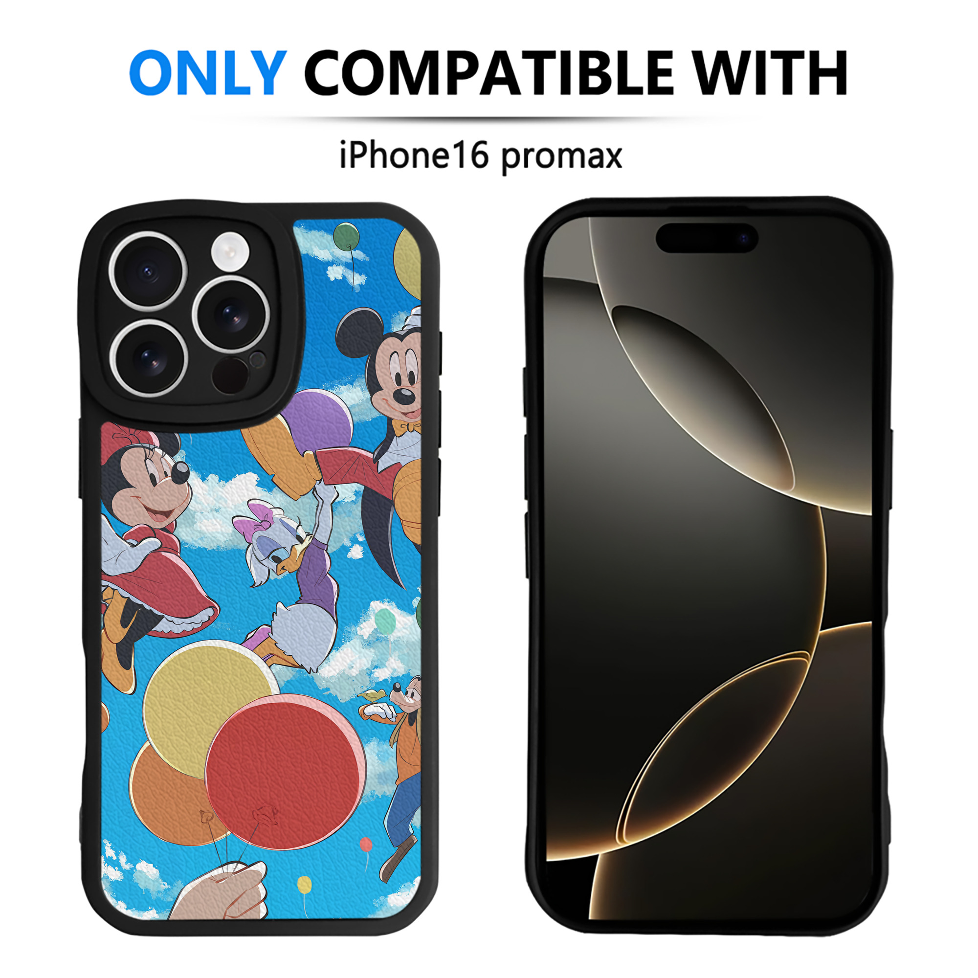 （画像用） ミッキーマウス Mickey Mouse 【iPhone 16シリーズ対応】シリコンスマホケース（レザー調） 材質：シリコン